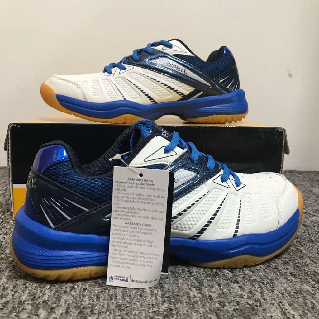 Giày Pickleball nam Promax màu trắng xanh