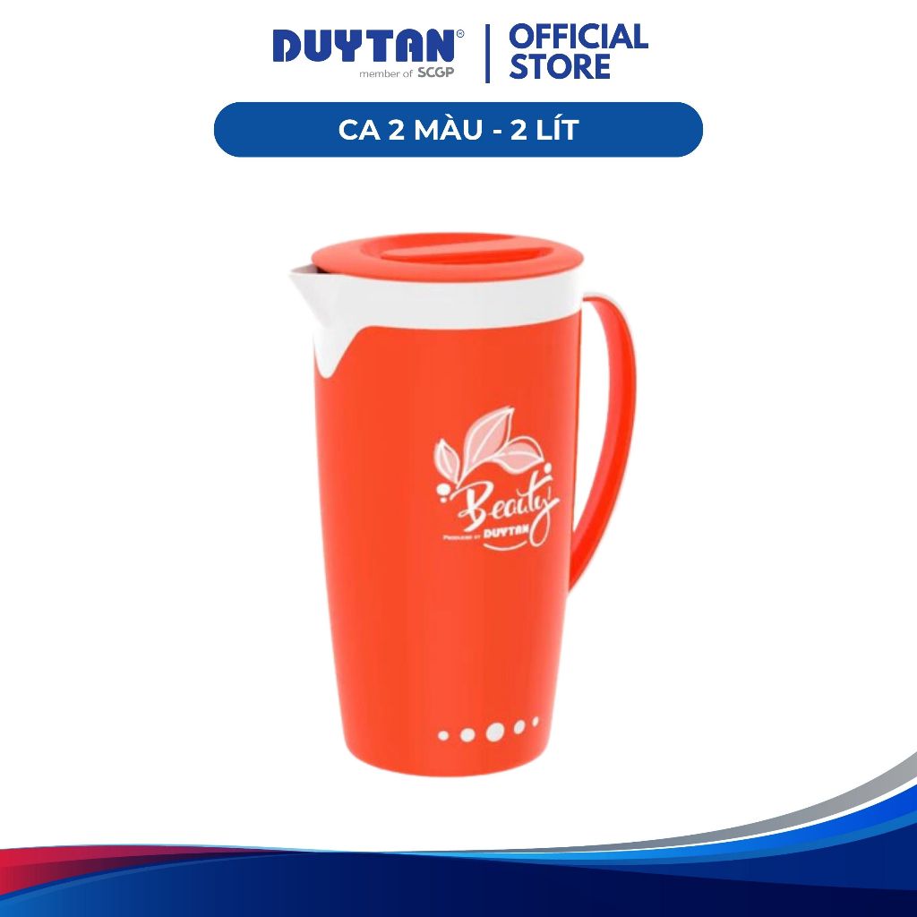 Ca 2 màu 2lít DUY TÂN nhựa PP, an toàn khi sử dụng
