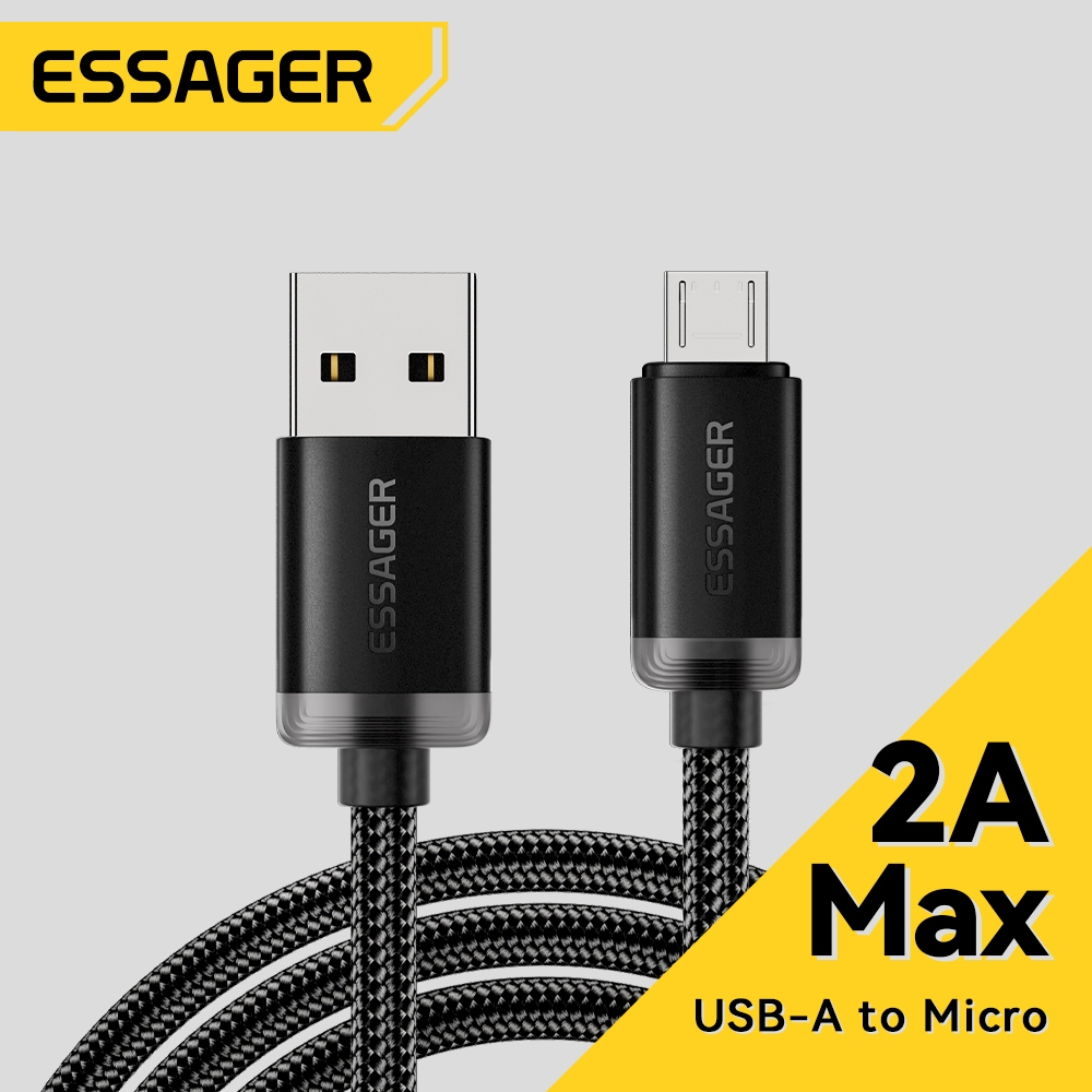 Cáp dữ liệu sạc nhanh ESSAGER 2A USB-A sang Micro