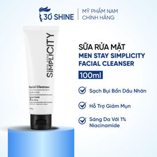 Sữa rửa mặt cho nam sạch dầu nhờn ngừa mụn sáng da Men Stay Simplicity Facial Cleanser 100g