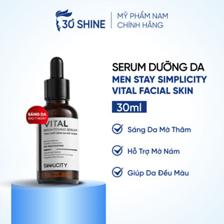 Serum sáng da mờ thâm vượt trội cho nam Men Stay Simplicity Vital Facial Skin Brightening 30ml với Niacinamide 5%