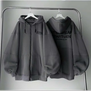 Áo Khoác Hoodie Nỉ KÉO KHÓA IN LƯNG Form Rộng Tiêu Chuẩn Ulzzang