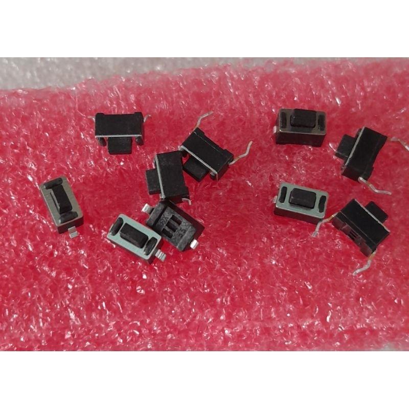 Nút nhấn reset đen 3x6x5 2 chân cắm, dán (5 con)