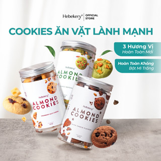 [Combo 3 Hũ] Cookies Hạnh Nhân Nguyên Cám 3 Vị Choco, Matcha, Cranberry - Cookie Ăn Vặt Chuẩn Healthy HeBekery