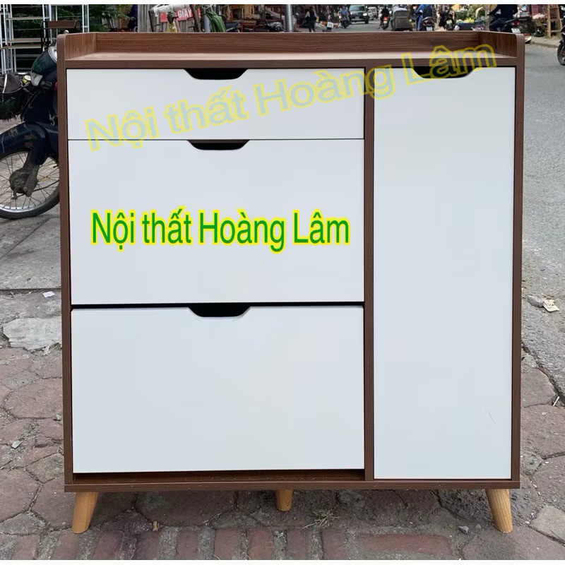 Tủ giầy thông minh chân gỗ mẫu mới