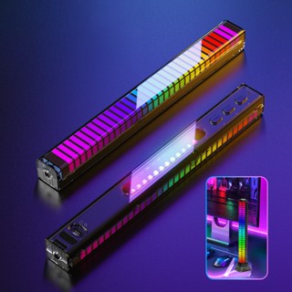 Thanh đèn LED RGB 3D nháy theo nhạc 8 chế độ, trang trí bàn, decor phòng, để taplo xe hơi, dercor máy tính