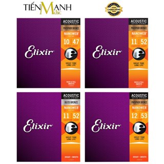 [Chính Hãng] Dây Đàn Guitar Acoustic Elixir 16002, 16027, 16052, 11027 - Phosphor Bronze cỡ 10, 11, 12