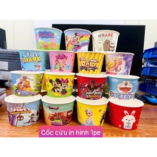 [COMBO SIÊU TIẾT KIỆM] Cốc cừu, tô giấy 260ml kèm nắp (giao mẫu ngẫu nhiên)