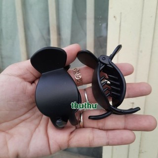 Combo 4 cái Kẹp tóc 3 răng tròn đen nhám (Loại 1)