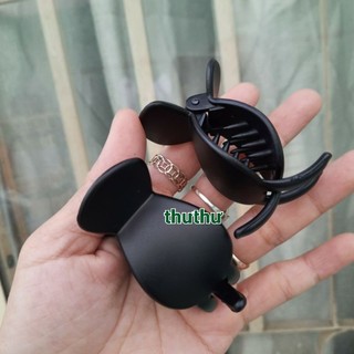 Combo 4 cái Kẹp tóc 3 răng tròn đen nhám (Loại 1)