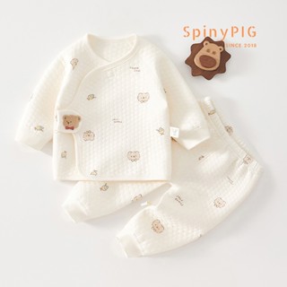 Bộ quần áo cho bé sơ sinh 0-1 tuổi trần bông dày dài tay cotton mềm nhiều màu cho bé gái bé trai mùa thu đông