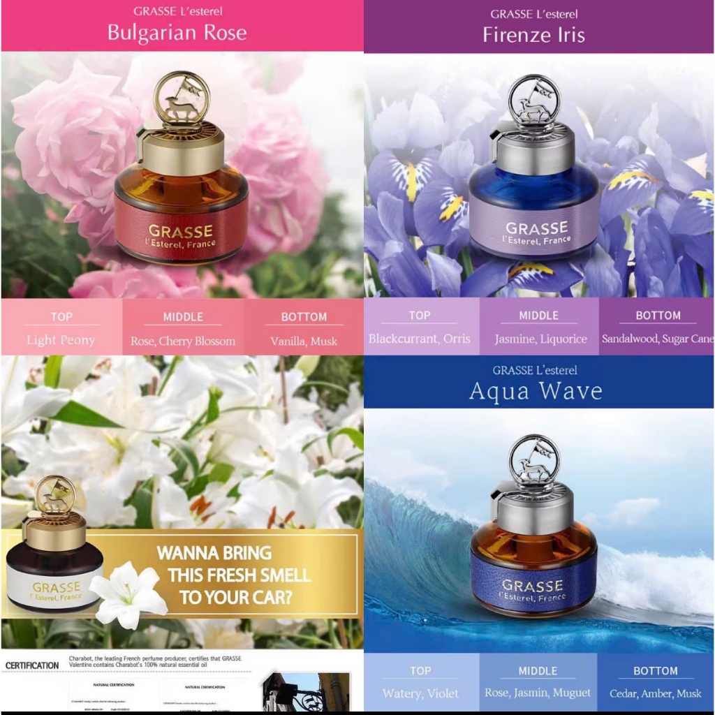 Grasse _ Nước hoa ô tô cao cấp tinh dầu thiên nhiên Pháp