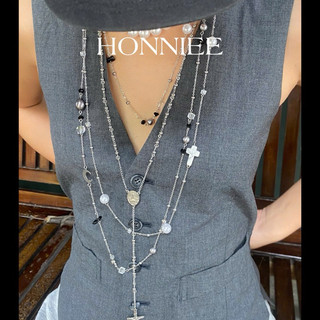  Vòng cổ nữ HONNIEE - Vòng cổ nữ layer nhiều lớp chất liệu thép không gỉ trendy HONNIEE 