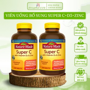 Viên Uống Super C With Vitamin D3 and ZinC 200 Viên Của Mỹ, Super C Nature Made - ShopMarsVN