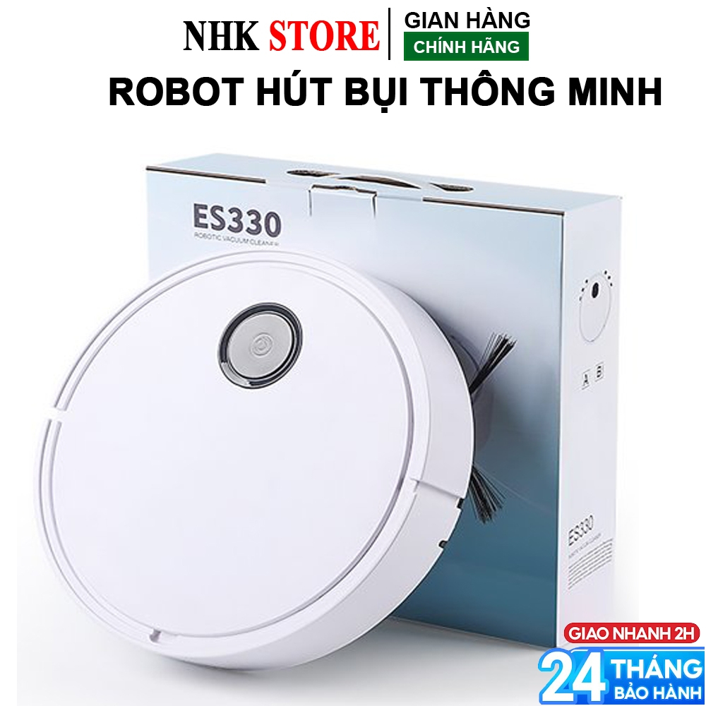 Robot hút bụi lau nhà ES330 hút cực mạnh đi nhanh êm ái hút sạch bụi lông chó mèo tơ sợi