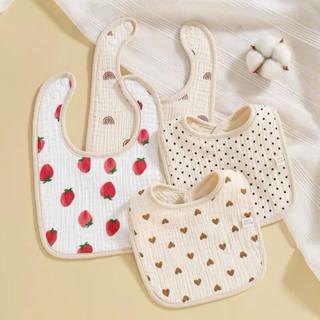 Yếm xô chống thấm Kiluta, Yếm chữ U, yếm Hoa xoay chất xô 5 lớp cho bé ăn dặm CarynShop