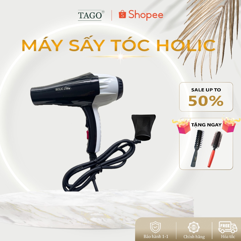 Máy Sấy Tóc Holic Công Suất 2700W Với Công Nghệ Sấy Ion Âm Giúp Tóc Khô Nhanh Mà Không Gây Khô Cứng Tóc