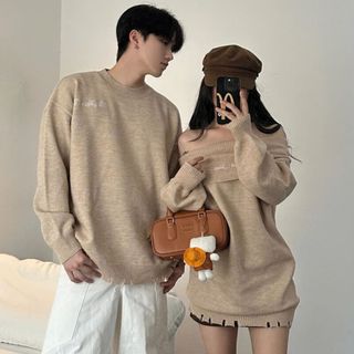  Đồ đôi nam nữ mùa đông áo len nam váy nữ trễ vai thời trang VIVA V219 