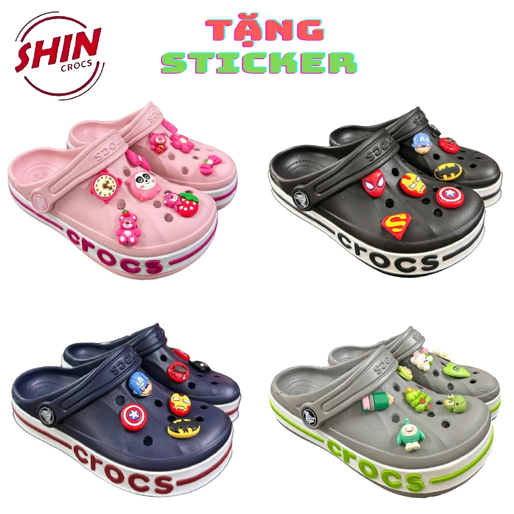 Dép Cross Baya Cho Bé Sục Bít Đầu Thời Trang, Dép Crocs Baya Đáng Yêu Sục Bánh Mì Thoáng Mát Êm Ái [ BAYA BÉ ]