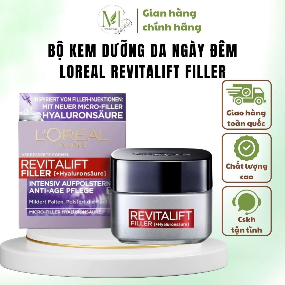 BỘ KEM DƯỠNG DA NGÀY ĐÊM CAO CẤP LOREAL REVITALIFT FILLER chống nhăn sáng da hiệu quả