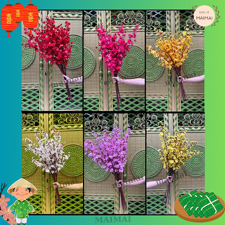 giá sỉ Combo 100 cành hoa mai, hoa đào giả dài 1m đủ màu