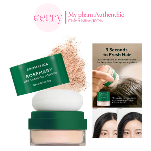 Phấn gội khô Aromatica Rosemary Dry Shampoo Powder