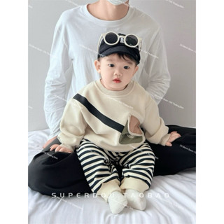 Áo nỉ hình túi+ quần kẻ lót nhung style Hàn hàng QC