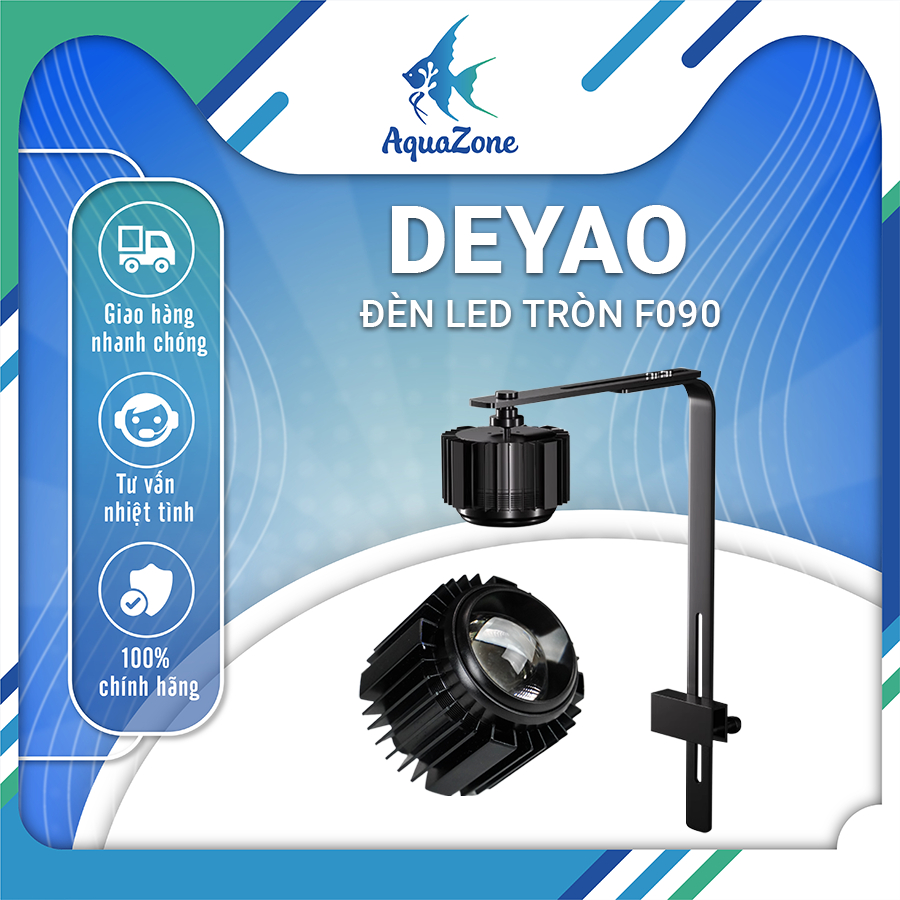 Đèn LED tròn hồ cá DEYAO F090 - Đèn LED điều chỉnh tiêu cự, chip đèn siêu sáng và điều khiển app
