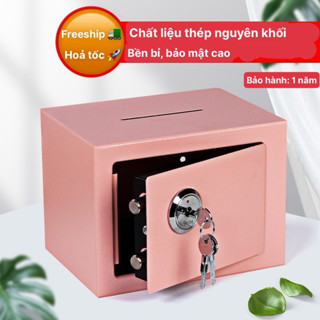 Két sắt mini 17K có khe đút tiền chống trộm chế độ bảo mật cao, chống cháy, có ốc vít vào tường