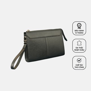 Túi Clutch Nam Cầm Tay Hàng Hiệu Da Bò, Thiết Kế Nhỏ Gọn, Sang Trọng Vicenzano Full Box N024