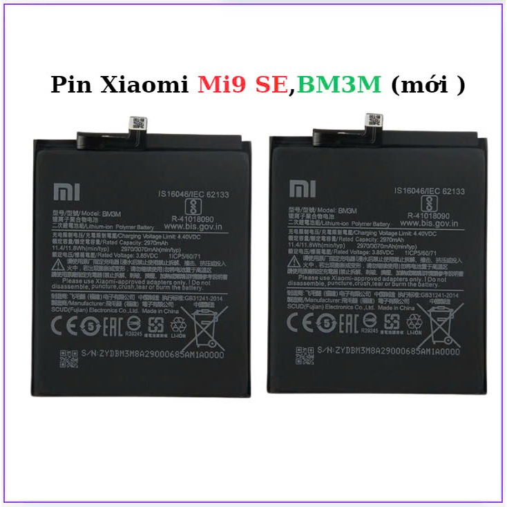 Pin Xiaomi Mi9 SE,BM3M ,mới