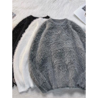 <<Có sẵn>> Áo sweater lông vũ cổ tròn tay dài phong cách Hàn quốc dành cho nam nữ unisex cá tính năng động mùa thu đông