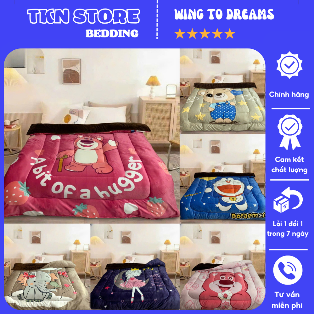 Chăn Lông Cừu Đại Hàn Yuki Siêu Ấm Dày Mịn, Chăn lông thỏ 5d chất liệu mềm mịn ấm áp nhiều mẫu cho b