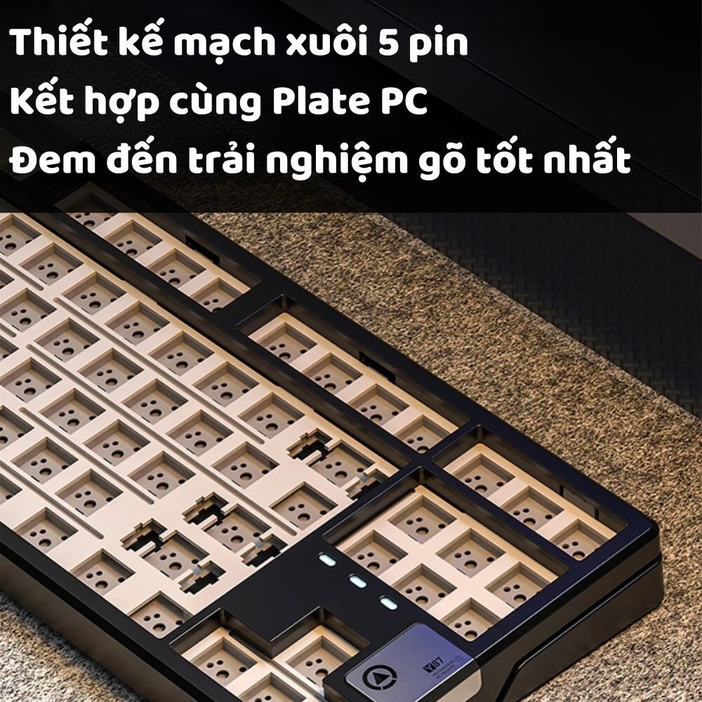 Bàn phím cơ không dây Y87 - 3 mode - Mạch xuôi 5 pin - App Marco - LED RGB - Full Foam | BigBuy360 - bigbuy360.vn