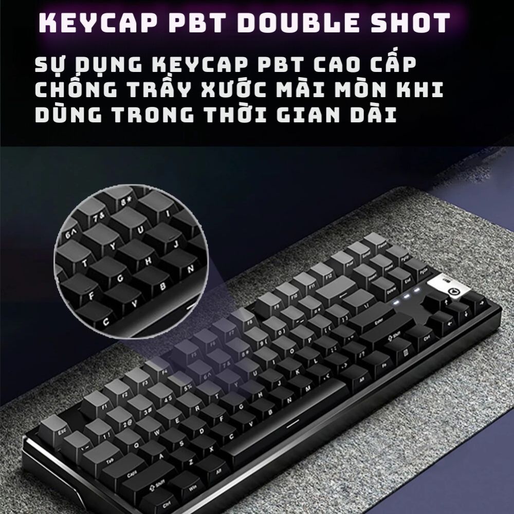Bàn phím cơ không dây Y87 - 3 mode - Mạch xuôi 5 pin - App Marco - LED RGB - Full Foam | BigBuy360 - bigbuy360.vn