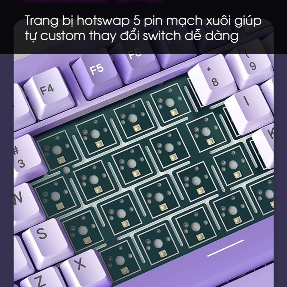 Bàn phím cơ không dây Y87 - 3 mode - Mạch xuôi 5 pin - App Marco - LED RGB - Full Foam | BigBuy360 - bigbuy360.vn