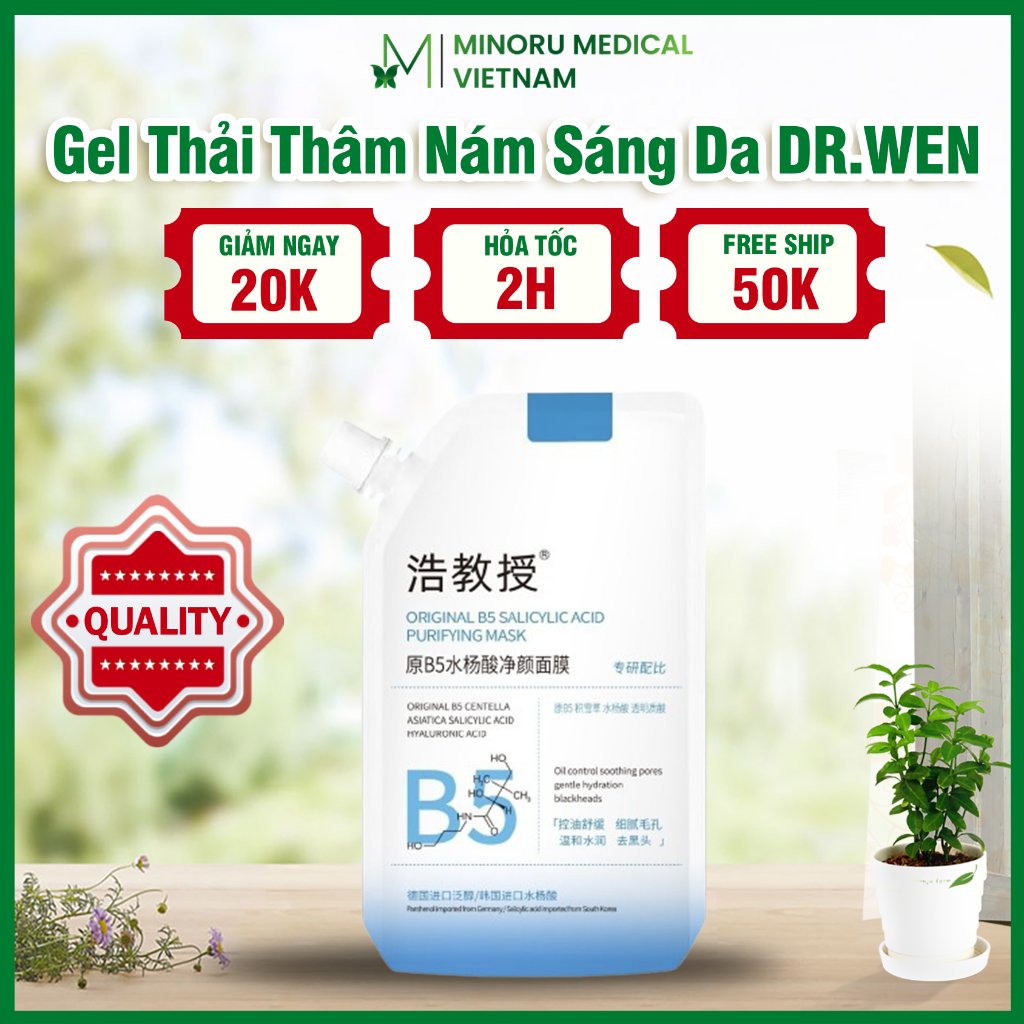 Gel Thải Bụi Bẩn, Độc Tố, Mụn Đầu Đen DR.Wen - Gel Dr.Wen Thải Thâm Đen, Mụn Ẩn, Se Khít Lỗ Chân Lông, Dưỡng Trắng Da