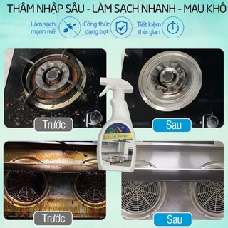 [ Giảm 60%] Tẩy dầu mỡ, tẩy nồi, nhà bếp, hút mùi, bếp gas, bếp từ, đáy xoong, đáy chảo Dr.V 500ml không mùi