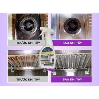 [ Giảm 60%] Tẩy dầu mỡ, tẩy nồi, nhà bếp, hút mùi, bếp gas, bếp từ, đáy xoong, đáy chảo Dr.V 500ml không mùi