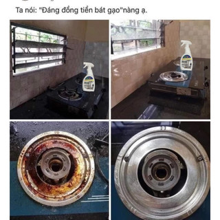 [ Giảm 60%] Tẩy dầu mỡ, tẩy nồi, nhà bếp, hút mùi, bếp gas, bếp từ, đáy xoong, đáy chảo Dr.V 500ml không mùi