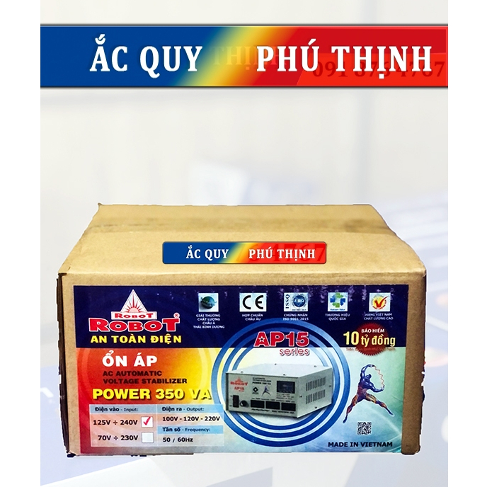 Ổn áp điện tử Robot 350VA (125V - 240V)
