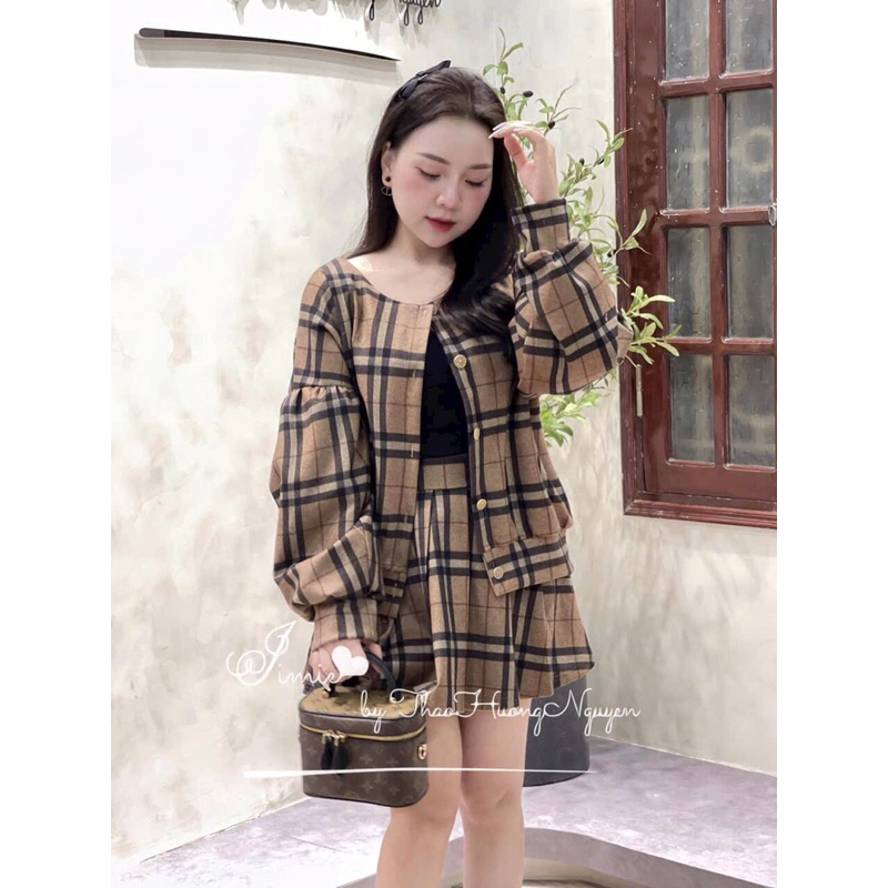 Set dạ umi kẻ