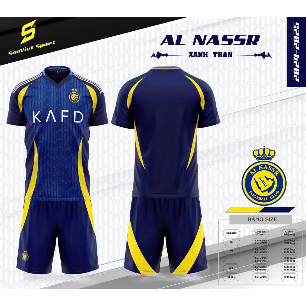 Quần Áo Bóng Đá Thun Lạnh Câu Lạc Bộ Al Nassr - Ronaldo