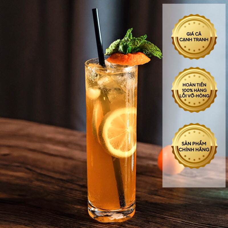 Cốc thuỷ tinh dáng dài. Cốc dày dặn uống cafe sinh tố, thuỷ tinh cao cấp deli