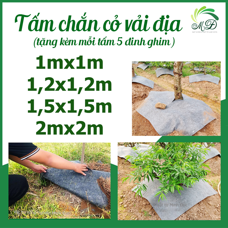 Tấm vải địa phủ gốc cây chống cỏ 1mx1m, 1.2mx1.2m, 1.5mx1,5m, 2mx2m