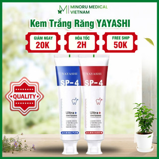  Kem Đánh Răng Men Vi Sinh Hút Ố Vàng SP-4 Yayashi Nhật Bản - Kem Trắng Sáng Răng Khử Mùi Thơm Mát Ultra+ Whitening 