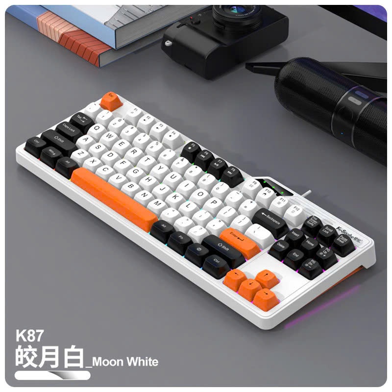 Bàn phím K87 giả cơ gaming có dây cao cấp k87 có Led màu gõ phím cực êm chuyên game pc laptop văn phòng | BigBuy360 - bigbuy360.vn