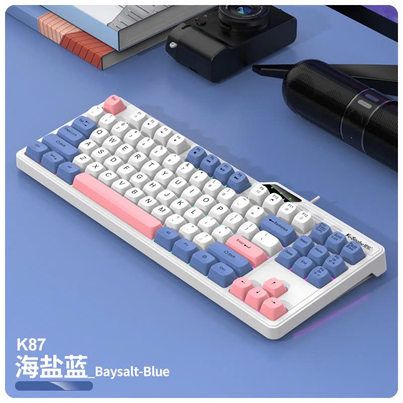Bàn phím K87 giả cơ gaming có dây cao cấp k87 có Led màu gõ phím cực êm chuyên game pc laptop văn phòng | BigBuy360 - bigbuy360.vn