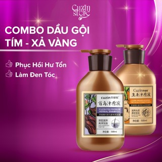  Dầu gội Hà Thủ Ô dưỡng tóc đen mượt giảm rụng tóc của hãng Cuzin nội địa Trung dùng gội đầu dưỡng sinh spa 500ml 