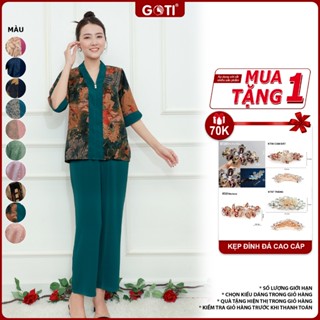 Đồ Lam Đi Chùa Gấm Lụa Cao Cấp Trung Niên Sang Trọng Siêu Mát Mặc Xuân Hè Thoải Mái Bigsize Quà Tặng Mẹ 3359 3360